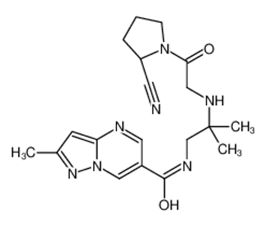 Picture of N-[2-[[2-[(2S)-2-cyanopyrrolidin-1-yl]-2-oxoethyl]amino]-2-methylpropyl]-2-methylpyrazolo[1,5-a]pyrimidine-6-carboxamide