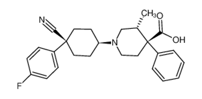 Picture of (3S,4R)-1-[4-cyano-4-(4-fluorophenyl)cyclohexyl]-3-methyl-4-phenylpiperidine-4-carboxylic acid