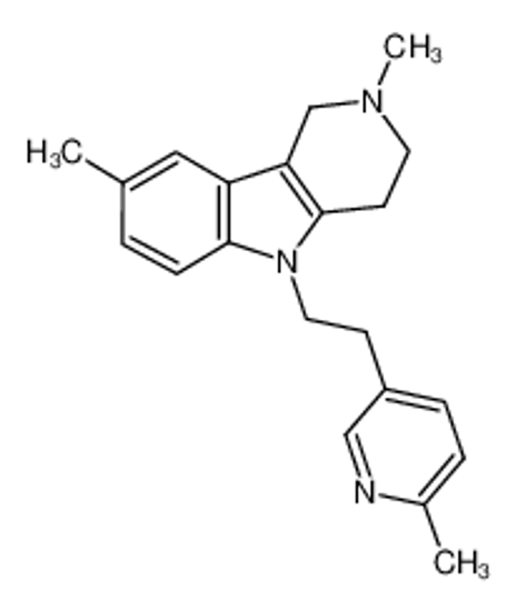 Picture of 2,8-dimethyl-5-[2-(6-methylpyridin-3-yl)ethyl]-3,4-dihydro-1H-pyrido[4,3-b]indole