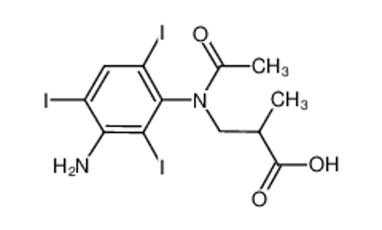 Picture of 3-(N-acetyl-3-amino-2,4,6-triiodoanilino)-2-methylpropanoic acid