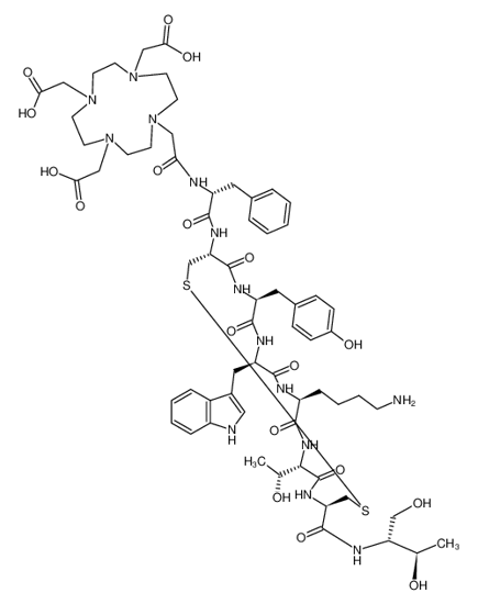 Picture of DOTA-D-PHE-CYS-TYR-D-TRP-LYS-THR-CYS-THR-OL (DISULFIDE BRIDGE: 2-7)