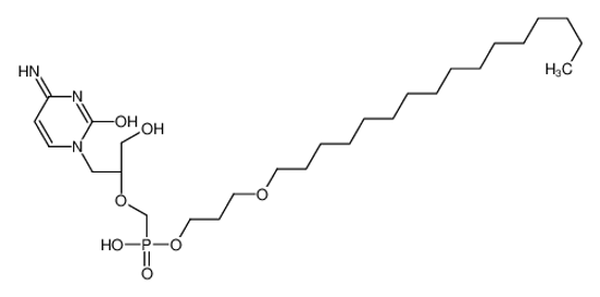 Picture of [(2S)-1-(4-amino-2-oxopyrimidin-1-yl)-3-hydroxypropan-2-yl]oxymethyl-(3-hexadecoxypropoxy)phosphinic acid