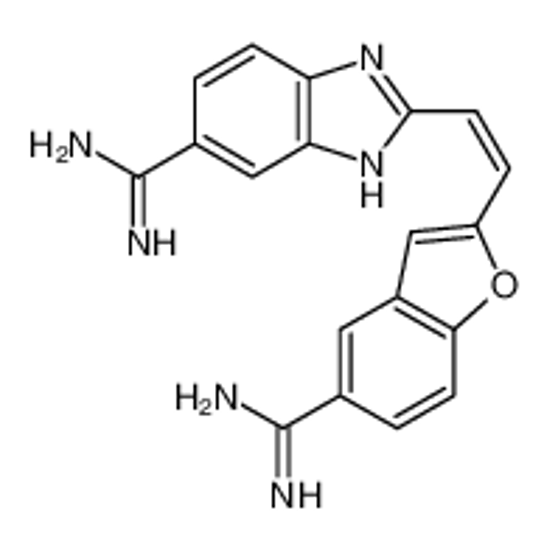 Picture of 2-[(E)-2-(5-carbamimidoyl-1-benzofuran-2-yl)ethenyl]-3H-benzimidazole-5-carboximidamide