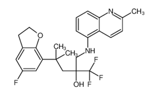 Picture of (2R)-1,1,1-trifluoro-4-(5-fluoro-2,3-dihydro-1-benzofuran-7-yl)-4-methyl-2-[[(2-methylquinolin-5-yl)amino]methyl]pentan-2-ol
