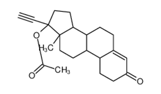 Picture of (17-ethynyl-13-methyl-3-oxo-1,2,6,7,8,9,10,11,12,14,15,16-dodecahydrocyclopenta[a]phenanthren-17-yl) acetate