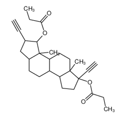 Picture of (2,6-diethynyl-3a,5a-dimethyl-6-propanoyloxy-2,3,3b,4,5,7,8,8a,8b,9,10,10a-dodecahydro-1H-indeno[4,5-g]inden-3-yl) propanoate