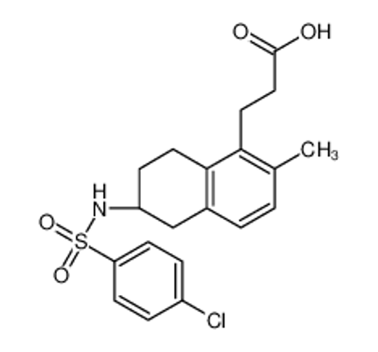 Picture of 3-[(6R)-6-[(4-chlorophenyl)sulfonylamino]-2-methyl-5,6,7,8-tetrahydronaphthalen-1-yl]propanoic acid
