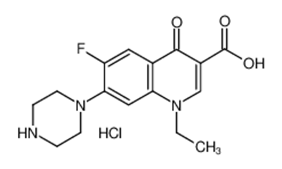 Picture of 1-ethyl-6-fluoro-4-oxo-7-piperazin-1-ylquinoline-3-carboxylic acid,hydrochloride