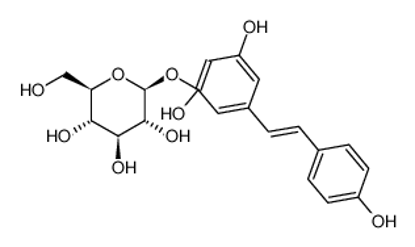 Imagem de (2S,3R,4S,5S,6R)-2-[3-hydroxy-5-[(E)-2-(4-hydroxyphenyl)ethenyl]phenoxy]-6-(hydroxymethyl)oxane-3,4,5-triol
