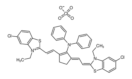 Picture of 5,5'-Dichloro-11-diphenylamino-3,3'-diethyl-10,12-ethylenethiatricarbocyanine perchlorate