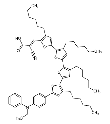 Picture of (Z)-2-cyano-3-[5-[5-[5-[5-(9-ethylcarbazol-3-yl)-3-hexylthiophen-2-yl]-3-hexylthiophen-2-yl]-3-hexylthiophen-2-yl]-3-hexylthiophen-2-yl]prop-2-enoic acid