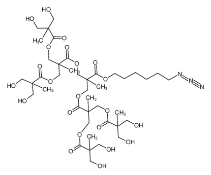 Изображение (((2-(((6-azidohexyl)oxy)carbonyl)-2-methylpropane-1,3-diyl)bis(oxy))bis(carbonyl))bis(2-methylpropane-2,1,3-triyl) tetrakis(3-hydroxy-2-(hydroxymethyl)-2-methylpropanoate)