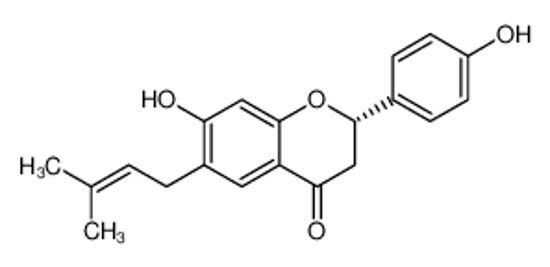 Picture of 7-hydroxy-2-(4-hydroxyphenyl)-6-(3-methylbut-2-enyl)-2,3-dihydrochromen-4-one