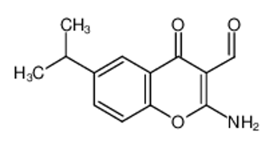 Picture of 2-amino-4-oxo-6-propan-2-ylchromene-3-carbaldehyde