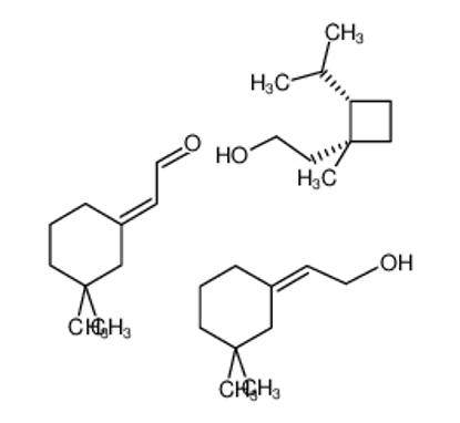 Picture of (2E)-2-(3,3-dimethylcyclohexylidene)acetaldehyde,(2Z)-2-(3,3-dimethylcyclohexylidene)ethanol,2-[(1R,2S)-1-methyl-2-prop-1-en-2-ylcyclobutyl]ethanol