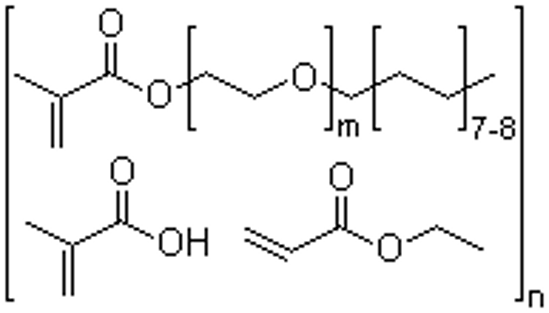 Picture of 2-Methyl-2-acrylic acid ethyl acrylate and polyethyleneglycol monomethylacrylate-C16-18-alkyl ether polymer