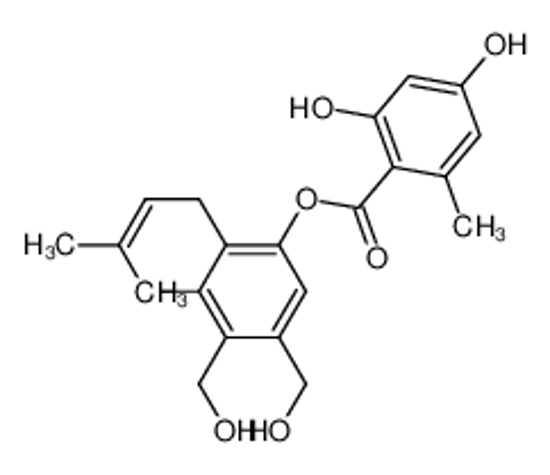 Picture of [3-hydroxy-4,5-bis(hydroxymethyl)-2-(3-methylbut-2-enyl)phenyl] 2,4-dihydroxy-6-methylbenzoate