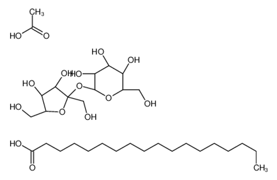 Picture of acetic acid,(2R,3R,4S,5S,6R)-2-[(2S,3S,4S,5R)-3,4-dihydroxy-2,5-bis(hydroxymethyl)oxolan-2-yl]oxy-6-(hydroxymethyl)oxane-3,4,5-triol,octadecanoic acid