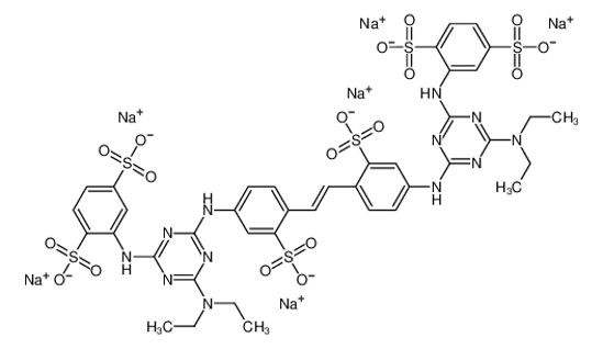 Picture of hexasodium,2-[[4-(diethylamino)-6-[4-[(E)-2-[4-[[4-(diethylamino)-6-(2,5-disulfonatoanilino)-1,3,5-triazin-2-yl]amino]-2-sulfonatophenyl]ethenyl]-3-sulfonatoanilino]-1,3,5-triazin-2-yl]amino]benzene-1,4-disulfonate