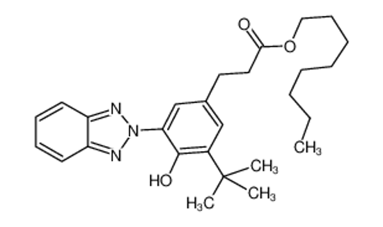 Picture of 3-(2H-Benzotriazolyl)-5-(1,1-di-methylethyl)-4-hydroxy-benzenepropanoic acid octyl esters