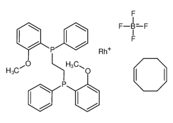 Picture of (1Z,5Z)-cycloocta-1,5-diene,(R)-(2-methoxyphenyl)-[2-[(2-methoxyphenyl)-phenylphosphanyl]ethyl]-phenylphosphane,rhodium,tetrafluoroborate