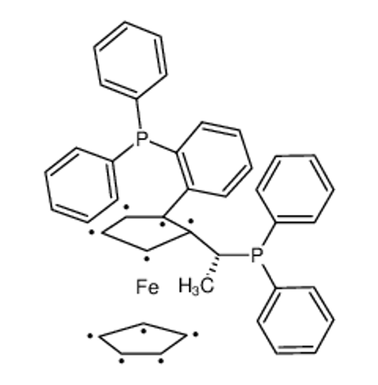 Picture of (R)-(+)-1-[(R)-2-(2'-Diphenylphosphinophenyl)ferrocenyl]ethyldiphenylphosphine, min. 97%