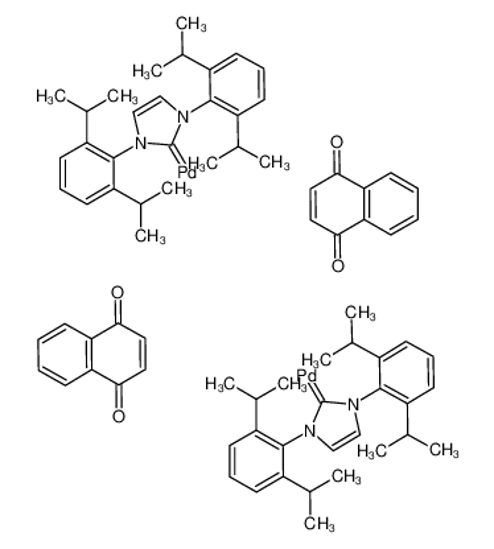 Picture of 1,3-Bis(2,6-di-i-propylphenyl)imidazol-2-ylidene(1,4-naphthoquinone)palladium (0) dimer, 96%