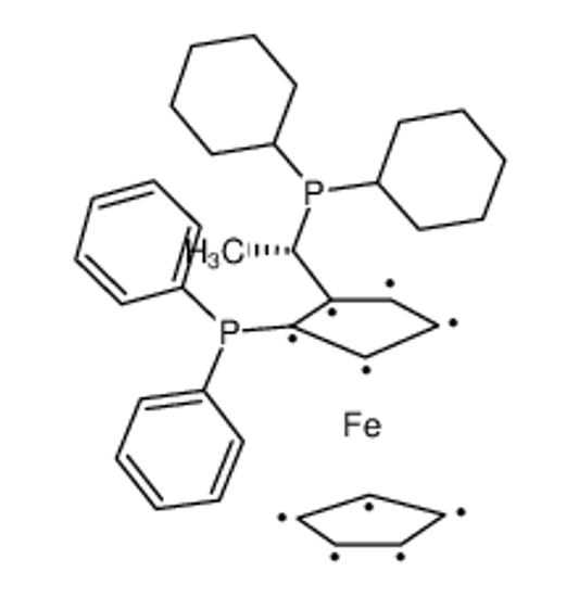 Picture of cyclopentane,dicyclohexyl-[(1S)-1-(2-diphenylphosphanylcyclopentyl)ethyl]phosphane,iron