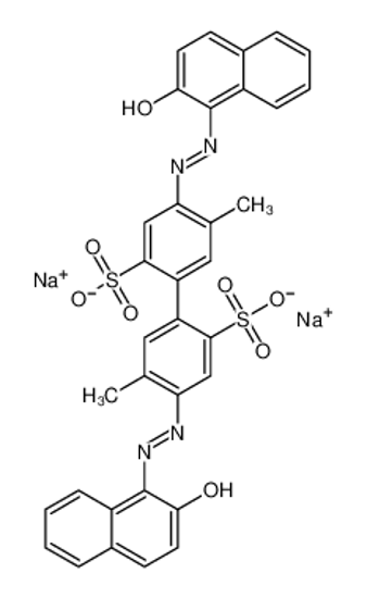 Picture of disodium,4-methyl-2-[5-methyl-4-[(2E)-2-(2-oxonaphthalen-1-ylidene)hydrazinyl]-2-sulfonatophenyl]-5-[(2Z)-2-(2-oxonaphthalen-1-ylidene)hydrazinyl]benzenesulfonate