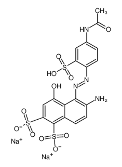 Picture of disodium 5-((4-acetylamino-2-sulphophenyl)azo)-6-amino-4-hydroxynaphthalene-2-disulphonate