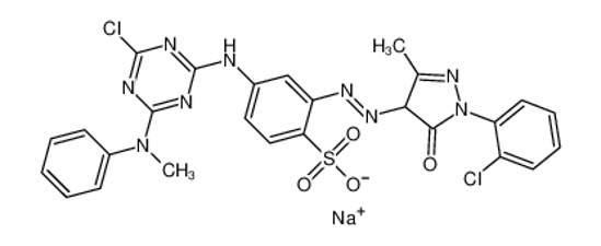 Изображение sodium,4-[[4-chloro-6-(N-methylanilino)-1,3,5-triazin-2-yl]amino]-2-[[1-(2-chlorophenyl)-3-methyl-5-oxo-4H-pyrazol-4-yl]diazenyl]benzenesulfonate
