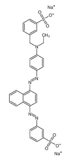 Picture of disodium 3-[[ethyl[4-[[4-[(3-sulphonatophenyl)azo]-1-naphthyl]azo]phenyl]amino]methyl]benzenesulphonate