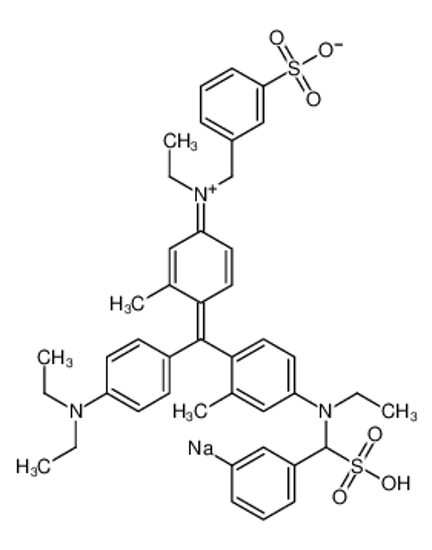 Picture of sodium,3-[[4-[(4-diethylazaniumylidenecyclohexa-2,5-dien-1-ylidene)-[4-[ethyl-[(3-sulfophenyl)methyl]amino]-2-methylphenyl]methyl]-N-ethyl-3-methylanilino]methyl]benzenesulfonate