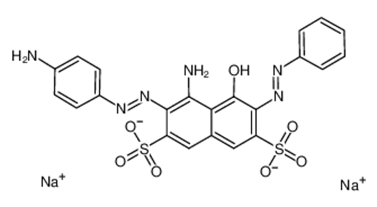 Picture of disodium,(6E)-4-amino-3-[(4-aminophenyl)diazenyl]-5-oxo-6-(phenylhydrazinylidene)naphthalene-2,7-disulfonate