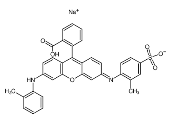 Picture of sodium,4-[[9-(2-carboxyphenyl)-6-(2-methylanilino)xanthen-3-ylidene]amino]-3-methylbenzenesulfonate