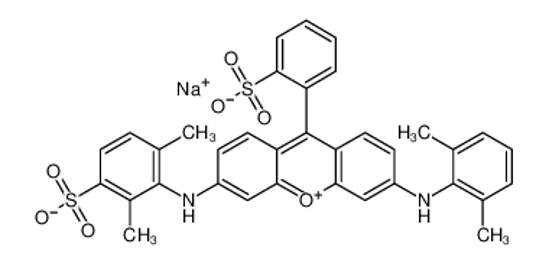 Picture of sodium,4-[6-(2,6-dimethylanilino)-9-(2-sulfonatophenyl)xanthen-3-ylidene]azaniumyl-3,5-dimethylbenzenesulfonate