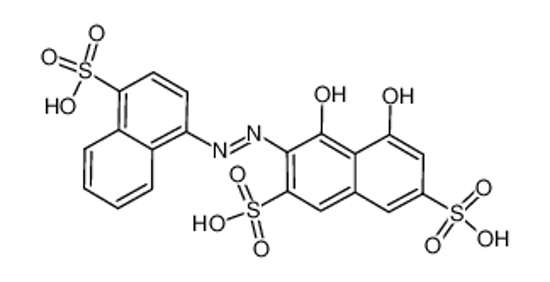 Picture of trisodium,(3E)-5-hydroxy-4-oxo-3-[(4-sulfonatonaphthalen-1-yl)hydrazinylidene]naphthalene-2,7-disulfonate