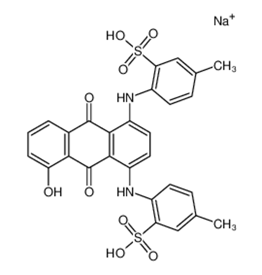 Picture of sodium,2-[[5-hydroxy-4-(4-methyl-2-sulfoanilino)-9,10-dioxoanthracen-1-yl]amino]-5-methylbenzenesulfonic acid