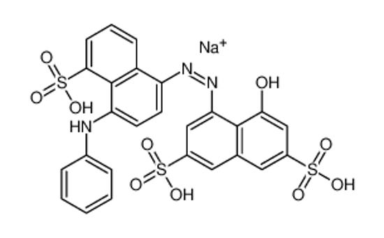 Picture of 2,7-Naphthalenedisulfonicacid, 4-hydroxy-5-[2-[4-(phenylamino)-5-sulfo-1-naphthalenyl]diazenyl]-, sodiumsalt (1:3)