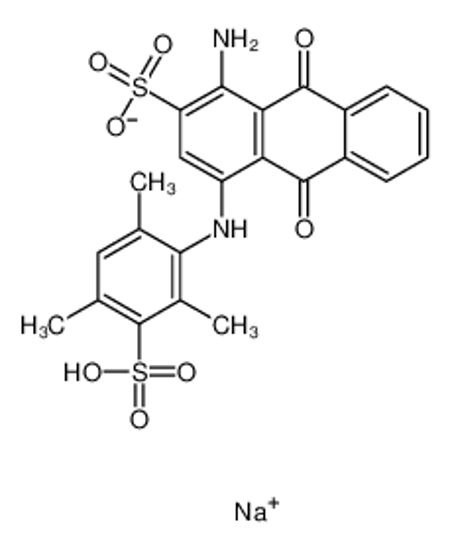 Picture of sodium,1-amino-9,10-dioxo-4-(2,4,6-trimethyl-3-sulfoanilino)anthracene-2-sulfonate