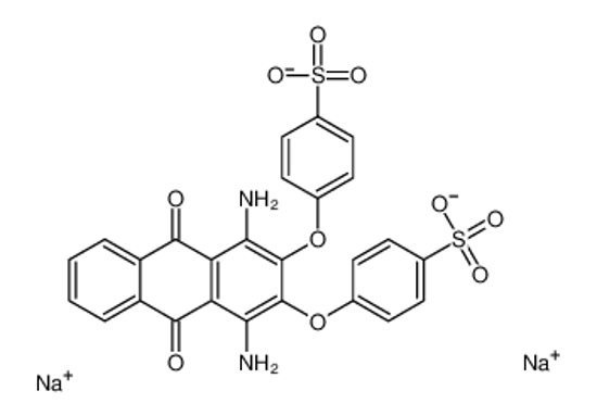 Picture of disodium,4-[1,4-diamino-9,10-dioxo-3-(4-sulfonatophenoxy)anthracen-2-yl]oxybenzenesulfonate