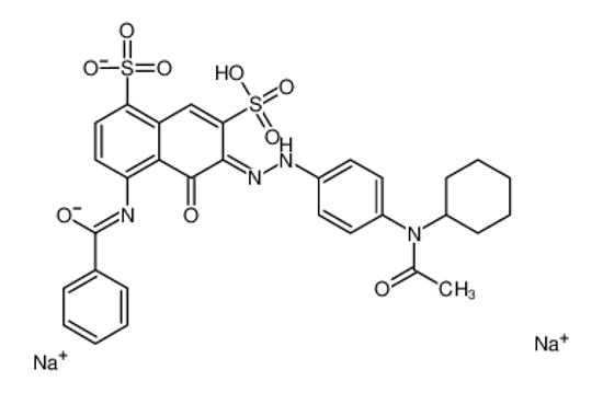 Изображение disodium,(6Z)-6-[[4-[acetyl(cyclohexyl)amino]phenyl]hydrazinylidene]-4-benzamido-5-oxonaphthalene-1,7-disulfonate