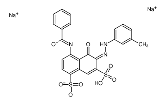 Imagem de disodium,(6E)-4-benzamido-6-[(3-methylphenyl)hydrazinylidene]-5-oxonaphthalene-1,7-disulfonate
