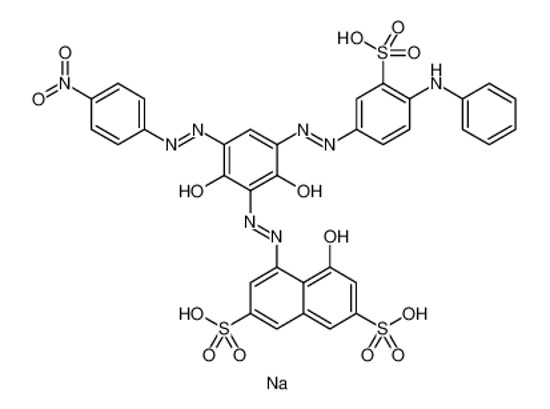 Picture of 2,7-Naphthalenedisulfonic acid, 4-[2-[2,6-dihydroxy-3-[2-(4-nitrophenyl)diazenyl]-5-[2-[4-(phenylamino)-3-sulfophenyl]diazenyl]phenyl]diazenyl]-5-hydroxy-, trisodium salt