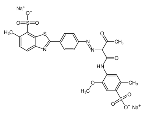 Imagem de disodium,2-[4-[[1-(2-methoxy-5-methyl-4-sulfonatoanilino)-1,3-dioxobutan-2-yl]diazenyl]phenyl]-6-methyl-1,3-benzothiazole-7-sulfonate