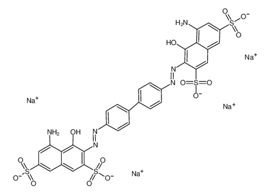 Picture of tetrasodium 5,5'-(1,1'-biphenyl-4,4'-diylbisazo)-bis-7-amino-6-hydroxy-naphthalene-1,4-disulphonate