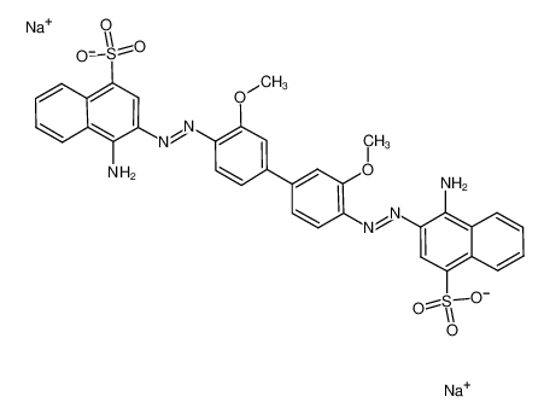 Imagem de disodium,4-amino-3-[[4-[4-[(1-amino-4-sulfonatonaphthalen-2-yl)diazenyl]-3-methoxyphenyl]-2-methoxyphenyl]diazenyl]naphthalene-1-sulfonate
