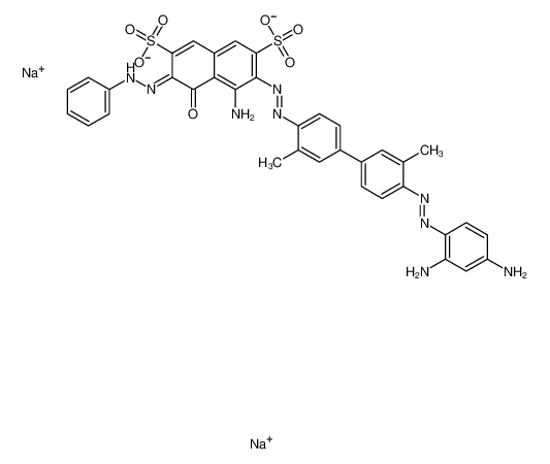 Picture of Disodium (3Z)-5-amino-6-[(E)-{4'-[(E)-(2,4-diaminophenyl)diazenyl ]-3,3'-dimethyl-4-biphenylyl}diazenyl]-4-oxo-3-(phenylhydrazono)- 3,4-dihydro-2,7-naphthalenedisulfonate