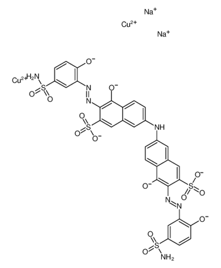 Picture of Copper(2+) sodium 7,7'-iminobis{4-oxido-3-[(E)-(2-oxido-5-sulfamo ylphenyl)diazenyl]-2-naphthalenesulfonate} (2:2:1)