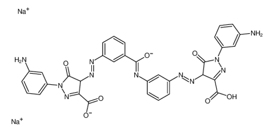 Picture of disodium,1-(3-aminophenyl)-4-[[3-[[3-[[1-(3-aminophenyl)-3-carboxylato-5-oxo-4H-pyrazol-4-yl]diazenyl]phenyl]carbamoyl]phenyl]diazenyl]-5-oxo-4H-pyrazole-3-carboxylate